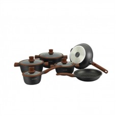 RL-NS1010M BROWN ROYALTY LINE Set oale cu interior marmorat si capac, 10 piese.